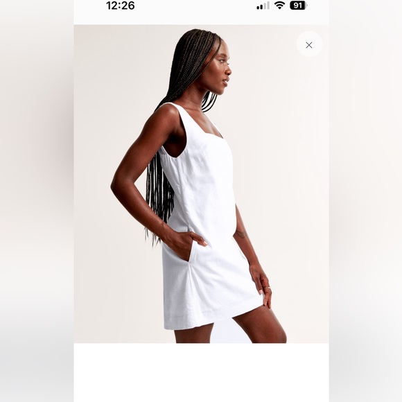 Linen-Blend Shift Mini Dress - Picture 3 of 4